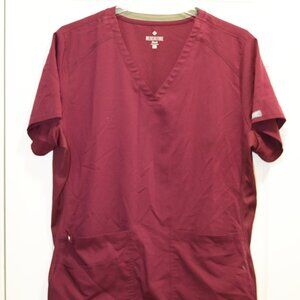 Womens Med Couture Scrubs Top Burgundy XL